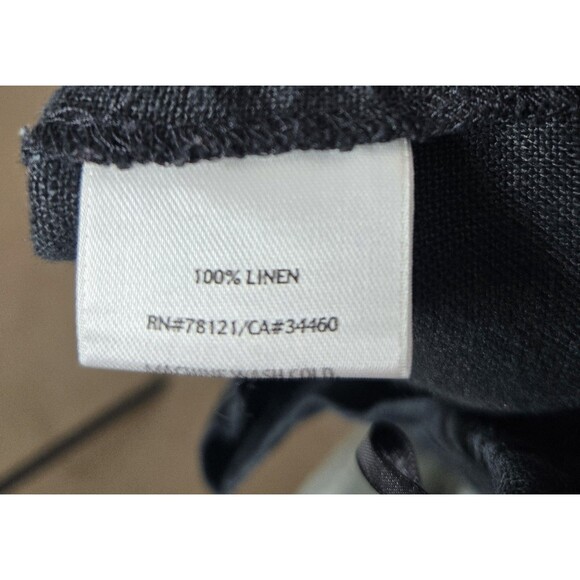 Eileen Fisher Womens Pants Size 1X Black 100% Linen Elastic Waist Cropped Plus - Picture 7 of 10